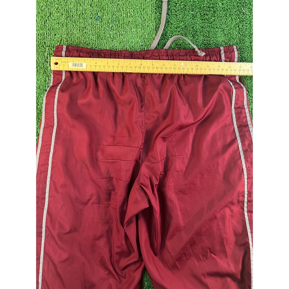 Starter Mens Burgundy Maroon Nylon Track Pants Side Stripe SM Windbreaker Baggy - Picture 5 of 7